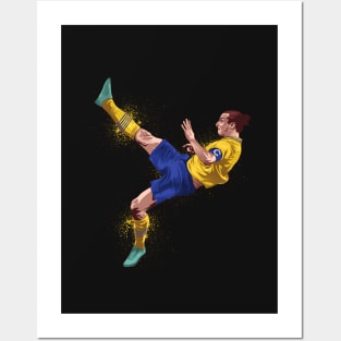 zlatan bicycle kick Posters and Art